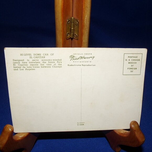 Vintage Original Postcard - Santa Fe El Capitan Train Car - Picture 2 of 4